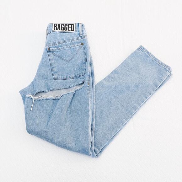 The Ragged Priest Straight Leg Light Wash Denim Jeans Rip SZ28 - Picture 6 of 9